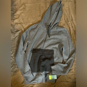 Tek Gear Gray and Black Ultrasoft Fleece Sweatshirt Hoodie Adult Small NWT